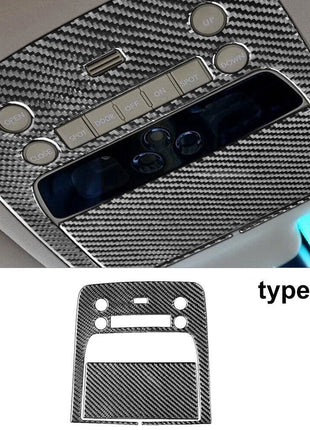 2Pcs Carbon Fiber Interior Front Overhead Light Cover Trim For Lexus GS3000/350