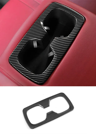 1P ABS Carbon Fiber Rear Water Cup Holder Cover Trim For Lexus NX250 350 2022-23