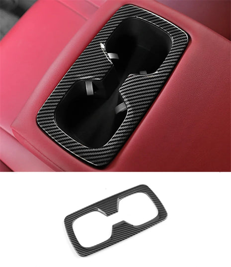 1P ABS Carbon Fiber Rear Water Cup Holder Cover Trim For Lexus NX250 350 2022-23