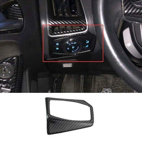 For Ford Focus 2012-2018 1PCS Headlight Switch Control Frame Trim Carbon Fiber