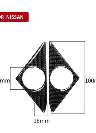 2pcs Carbon Fiber Loudspeaker Frame Cover Trim For Nissan Gt-r R35 2008-2020