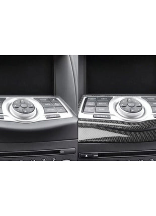 1 Set For Nissan 370z 2009-2020 Carbon Fiber Navigation Decoration Cover Trim