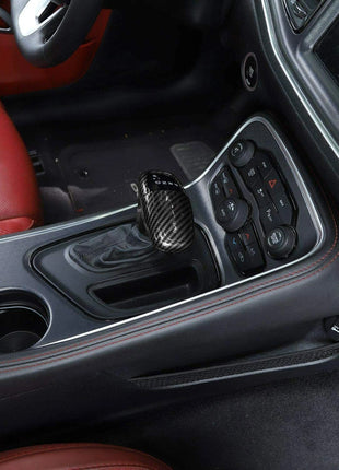 Carbon Fiber Gear Shift Knob Decor Cover Trim for Dodge Challenger/Charger 2015+