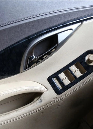 For Buick Lacrosse 2009-12 Black Wood Grain Inner Door Strip Panel Cover Trim 4*