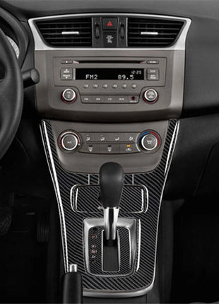 Carbon Fiber Interior Gear Shifter Panel Cover Trim For Nissan Sentra 2013-2019