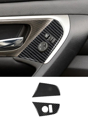 Carbon Fiber Rearview Mirror Button Cover Trim For Nissan Altima 2013-2015