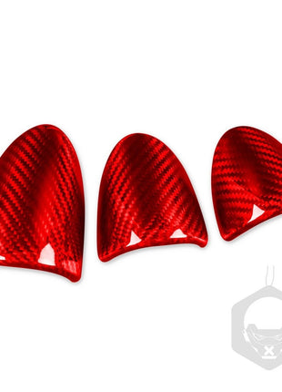 3Pcs Red Dry Carbon Fiber Dashboard Gauge Pod Cover For Nissan 350Z Z33 2003-09