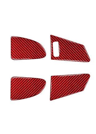 Red Carbon Fiber Window Switch Button Cover Trim For Volvo V60 2010-2017 Type A