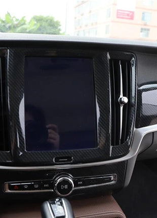 Carbon Fiber Inner Middle Air Outlet Vent Frame Trim Fit For Volvo S90 2016-2021