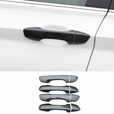 For Volkswagen Jetta Mk7 19-21 Carbon Fiber Style Exterior Side Door Handle Trim
