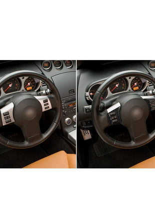 4Pcs Carbon Fiber Interior Steering Wheel Trim Cover For Nissan 350Z 2006-2009
