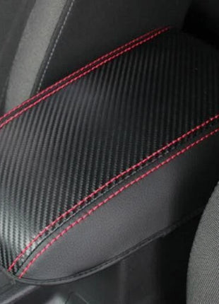 Central Console Leather Armrest Box Cover Carbon Fiber For Ford Focus 2015-2018