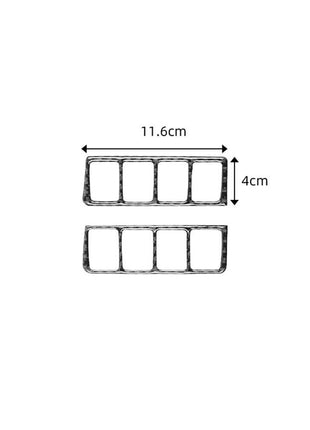 2x Carbon Fiber Front Door Mode Switch Cover Trim For Nissan Rogue 2014-2016