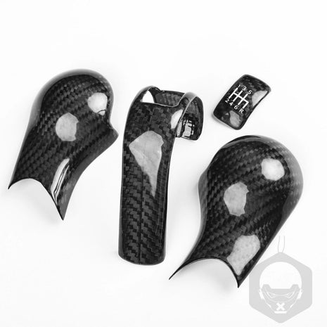 4Pcs For Nissan 350Z Z33 03-09 Real Carbon Fiber Interior Gear Shift Knob Cover