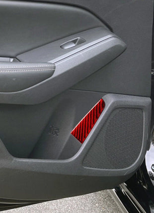 4X Red Carbon Fiber Door Pull Inner Panel Cover Trim For Nissan Altima 2019-2022