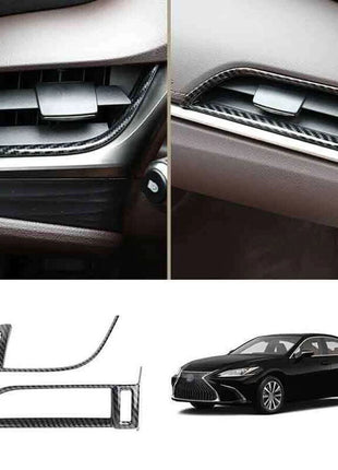 For Lexus ES250 300h 350 19-22 Carbon Fiber L&R AC Air Outlet Vent Frame Trim 2P