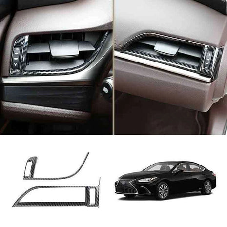 For Lexus ES250 300h 350 19-22 Carbon Fiber L&R AC Air Outlet Vent Frame Trim 2P
