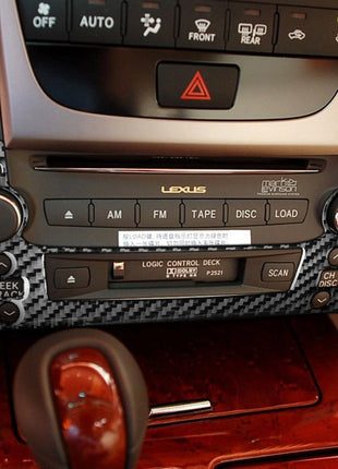 Carbon Fiber Interior Radio With CD Player Cover Trim For Lexus GS350/430/450h