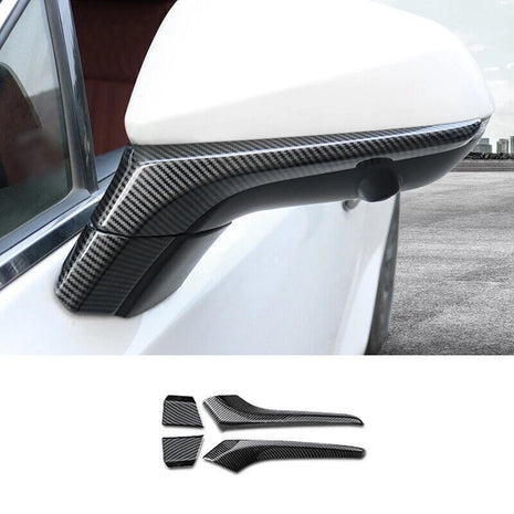 4P Carbon Fiber Look Side Rear View Mirror Strip Trim For Lexus RX350 450h 16-22
