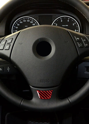 For Bmw 3 Series E90 E92 2005-12 Red Carbon Fiber Interior Steering Wheel Cover