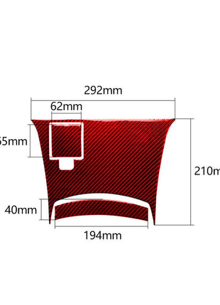3Pcs Red Carbon Fiber Center Control Trim Cover Sticker For Nissan 350Z 2006-09