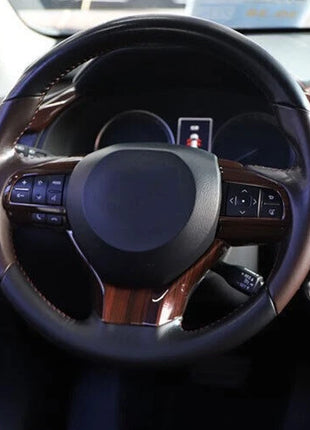 For Lexus Rx350 450h 16-20 Wood Grain Steering Wheel Button Frame Cover Trim