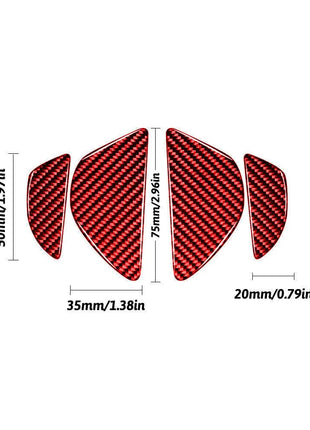 Red Carbon Fiber Inner Door Dowl's Decorative Cover Trim For Volvo V60 2010-2017