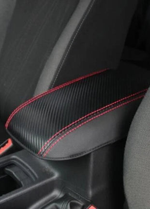 Central Console Leather Armrest Box Cover Carbon Fiber For Ford Focus 2015-2018