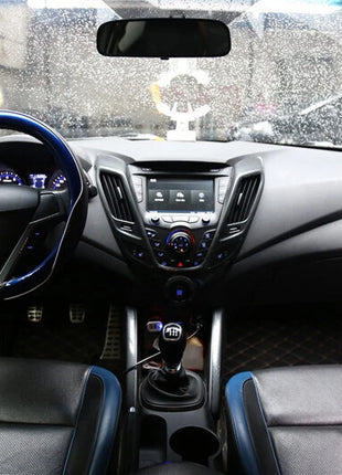 For Hyundai Veloster 11-16 Carbon Fiber Console Gear Shift Frame Cover Trim 2pcs