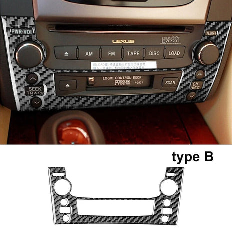 Carbon Fiber Interior Radio With CD Player Cover Trim For Lexus GS350/430/450h