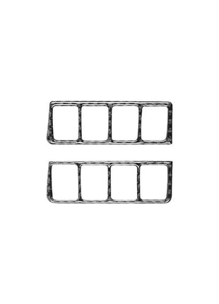 2x Carbon Fiber Front Door Mode Switch Cover Trim For Nissan Rogue 2014-2016