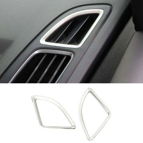 Steel Air Conditioning Air Outlet Vent Trim 2PCS 2015-2018 Silver For Ford Focus