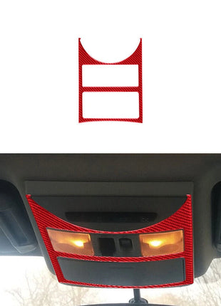 Red Carbon Fiber Ceiling Light Frame Trim Cover For Nissan Quest 2004-2006 TypeB