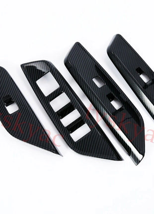 For Lexus ES250 300h 350 2019-22 Carbon Fiber Style Window Lock Lift Panel Trim