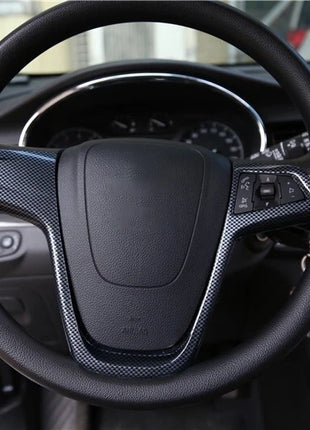 Fit For Buick Encore 2016-2018 Carbon Fiber Steering Wheel Cover Decor Trim 1pcs