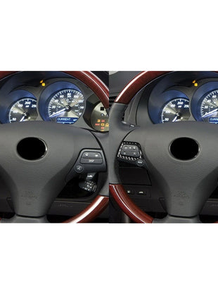 2X Carbon Fiber Steering Wheel Button Cover Trim For Lexus GS350/450h 2006-2011