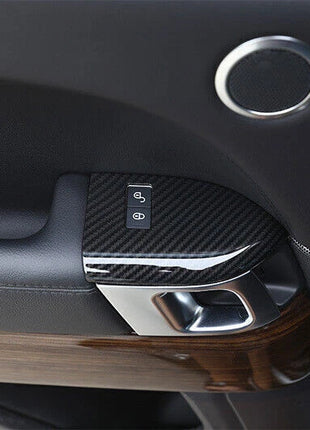 Real Carbon fiber Door Lock Button Panel Cover Trim For Range Rover Sport 14-17