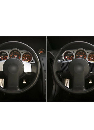 4Pcs Carbon Fiber Interior Steering Wheel Trim Cover For Nissan 350Z 2006-2009