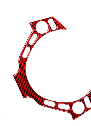Red Carbon Fiber Steering Wheel Button Frame Trim For Nissan GT-R R35 2008-2016