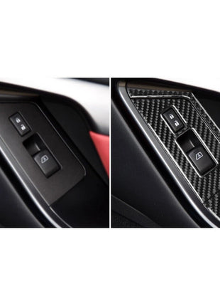 4pcs Carbon Fiber Window Lift Control Panel Trim For Nissan Gt-r R35 2008-2016