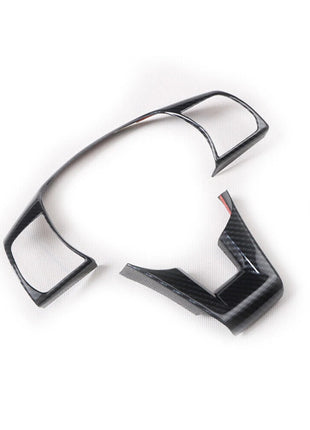 For Hyundai Sonata 9 15-2017 Carbon Fiber Steering Wheel Button Frame Trim 2pcs