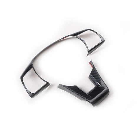 For Hyundai Sonata 9 15-2017 Carbon Fiber Steering Wheel Button Frame Trim 2pcs