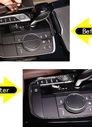 Dry Carbon Fiber Console Gear Shift Panel Frame Trim For BMW 8 series 2019-2023