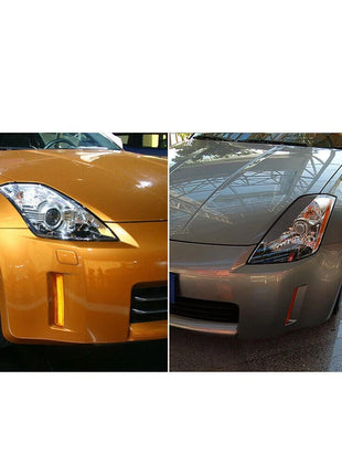 Carbon Fiber Headlight Eyebrow Decorative Trim Cover For Nissan 350Z 2003-2009