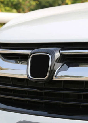 1pcs Black Abs Carbon Fiber Front Grille Frame Cover For Honda Cr-v 2017-22