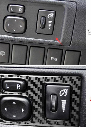 Interior Rearview Adjust Mirror Trim For Lexus CT200h 2011-13 Real Carbon Fiber