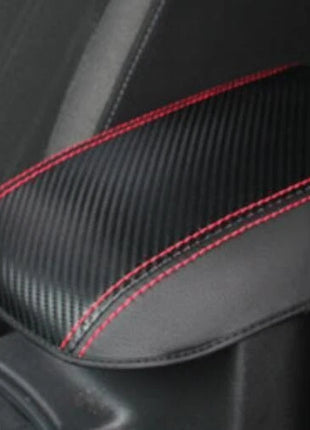 Central Console Leather Armrest Box Cover Carbon Fiber For Ford Focus 2015-2018