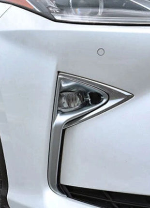 ABS Chrome Exterior Front Fog Light Lamp Strip Trim For Lexus RX350 450h 2016-19