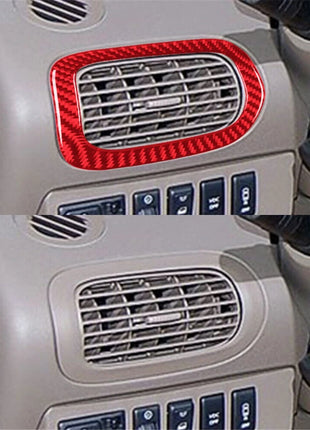 For Nissan Quest 2004-2006 Red 2Pcs Left-right Air Vents Trim Cover Carbon Fiber