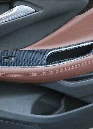Fit For Buick Envision 2014-2018 Carbon Fiber Inner Door Handle Frame Cover 4pcs
